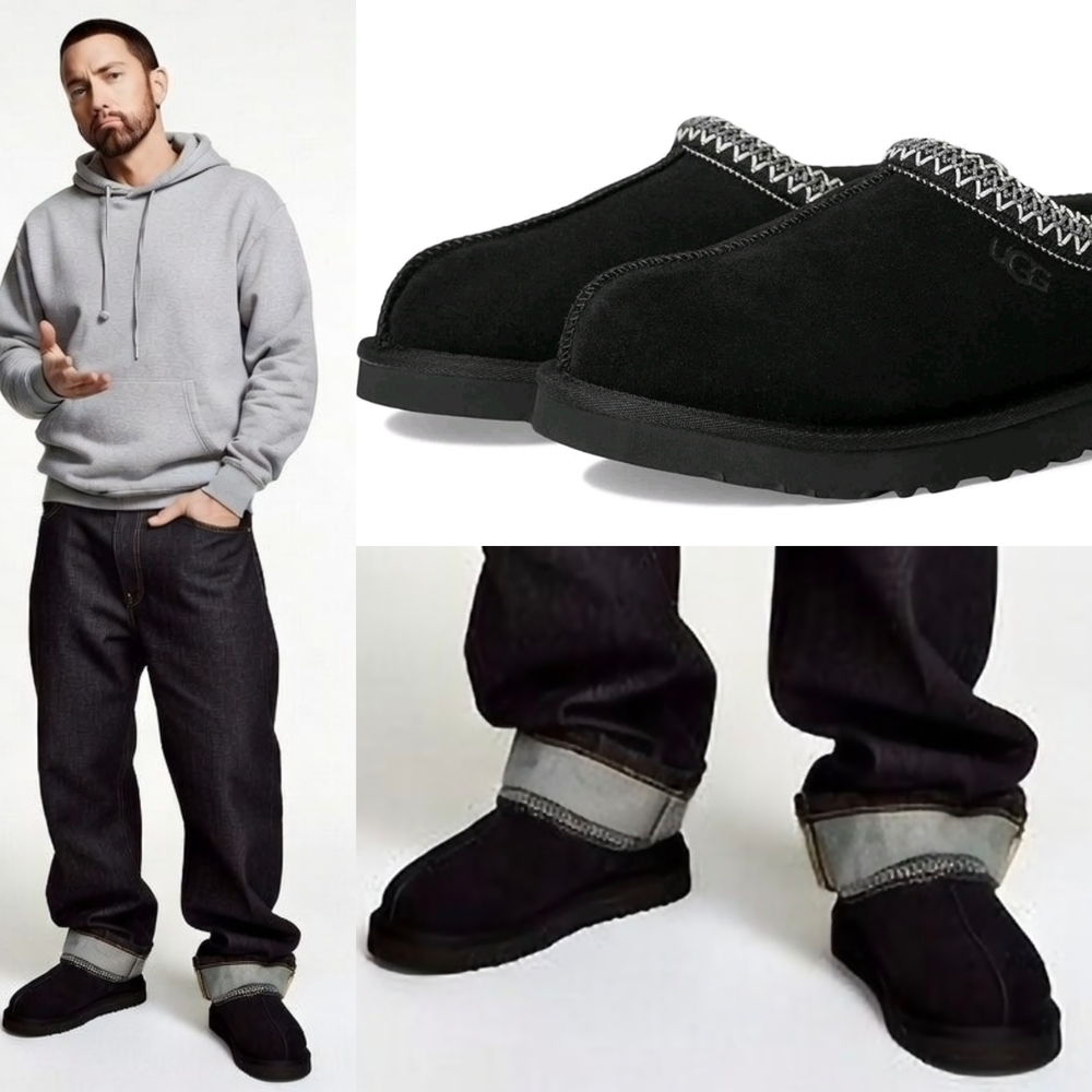 UGG Black Suede Slippers